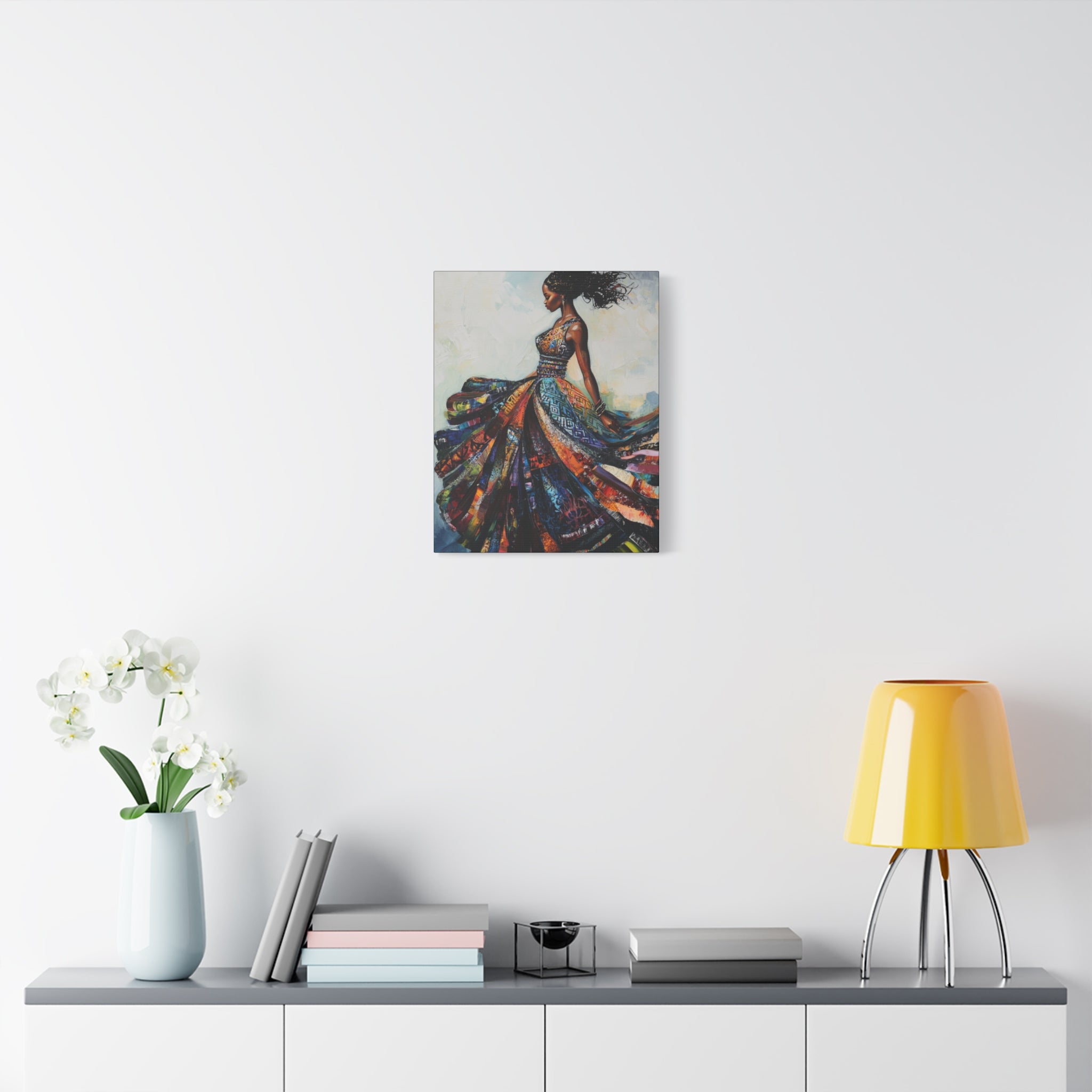 Colorful African Woman Dance Canvas Print — Stretched Matte Wall Art