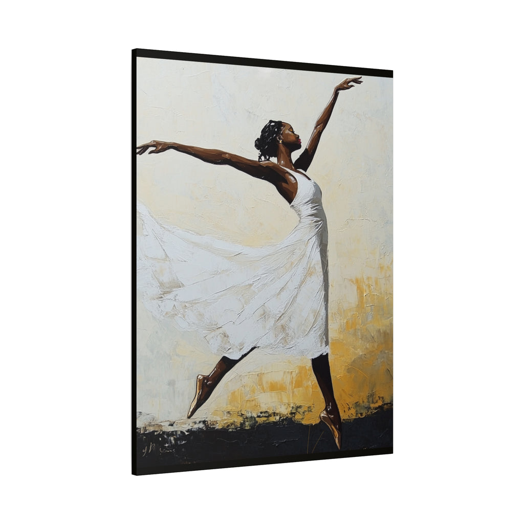 Leap of Faith, A Graceful Ballerina Dance Matte Canvas Print — Stretched 1.25"