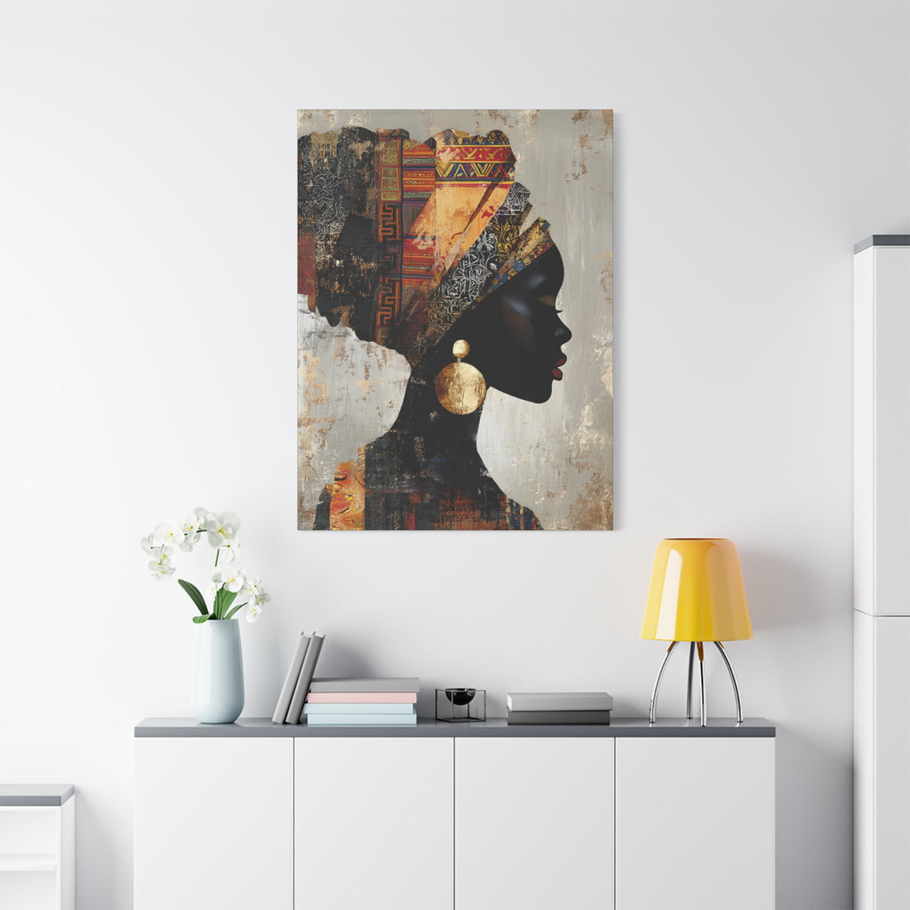African Queen, is a portrait, a woman in profile, and silhouette