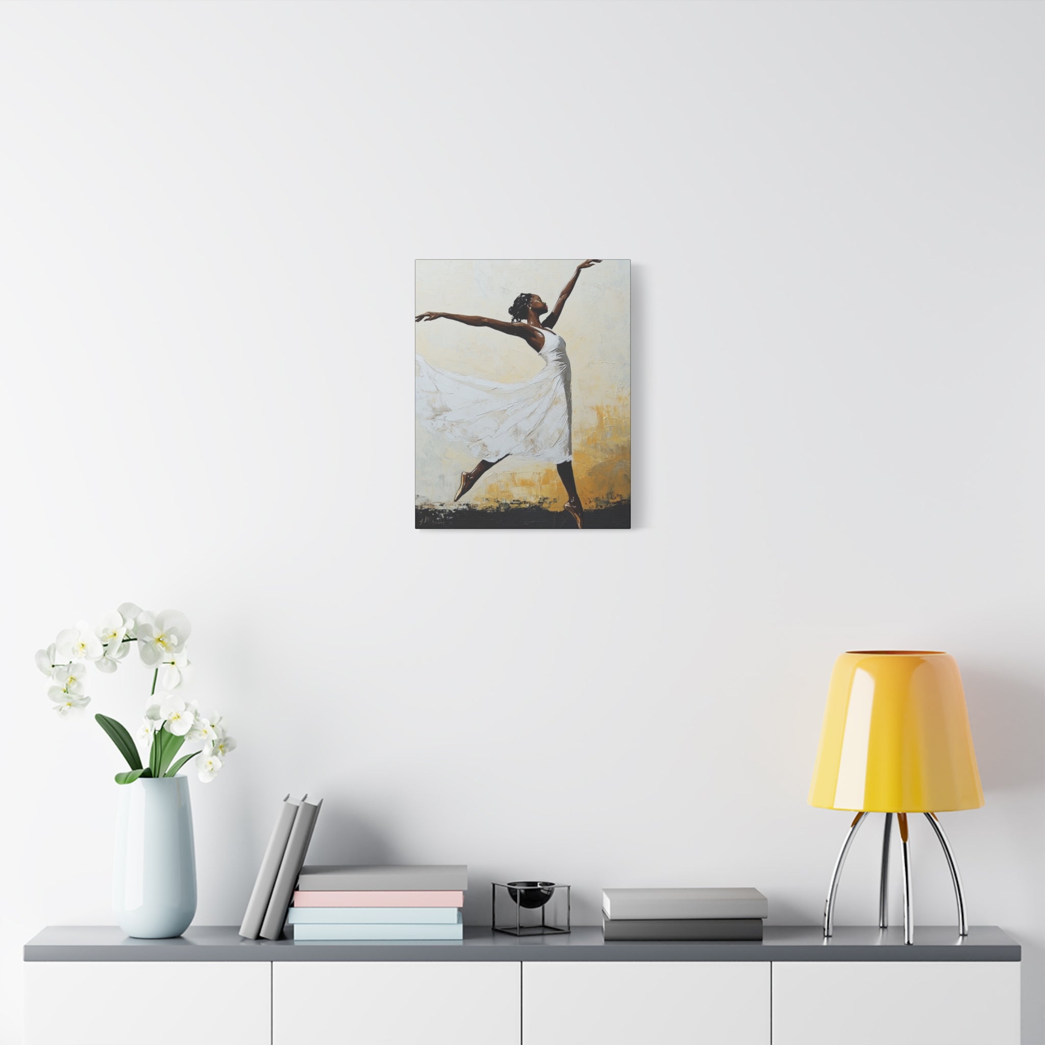 Leap of Faith, A Graceful Ballerina Dance Matte Canvas Print — Stretched 1.25"