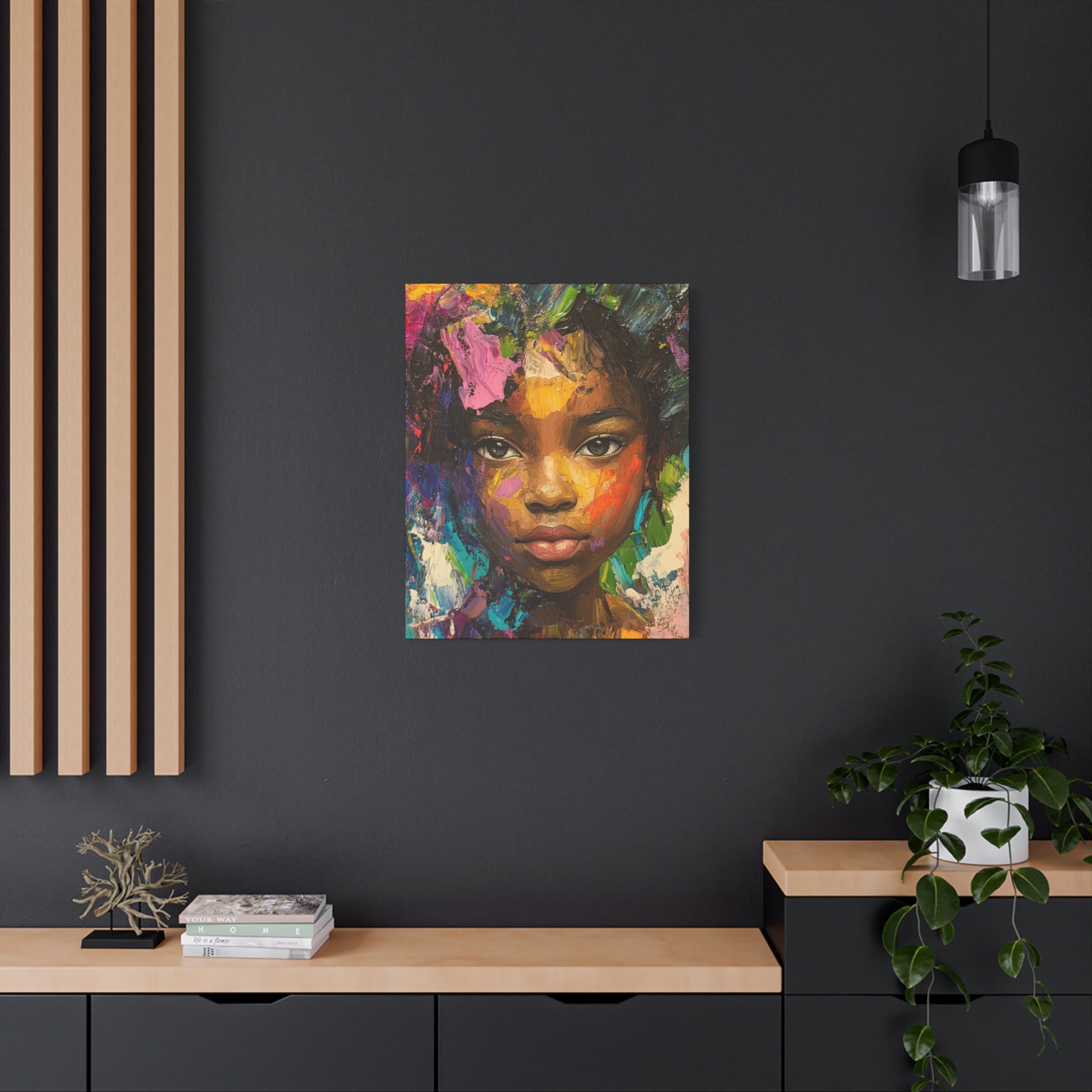 My Little Girl, is Beautiful Portrait Painting on Canvas Print — Vibrant Colors, Abstract Face Wall Art