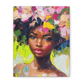 Black Girl Hair Garden, Portrait Painting on Matte Canvas, Wall Art