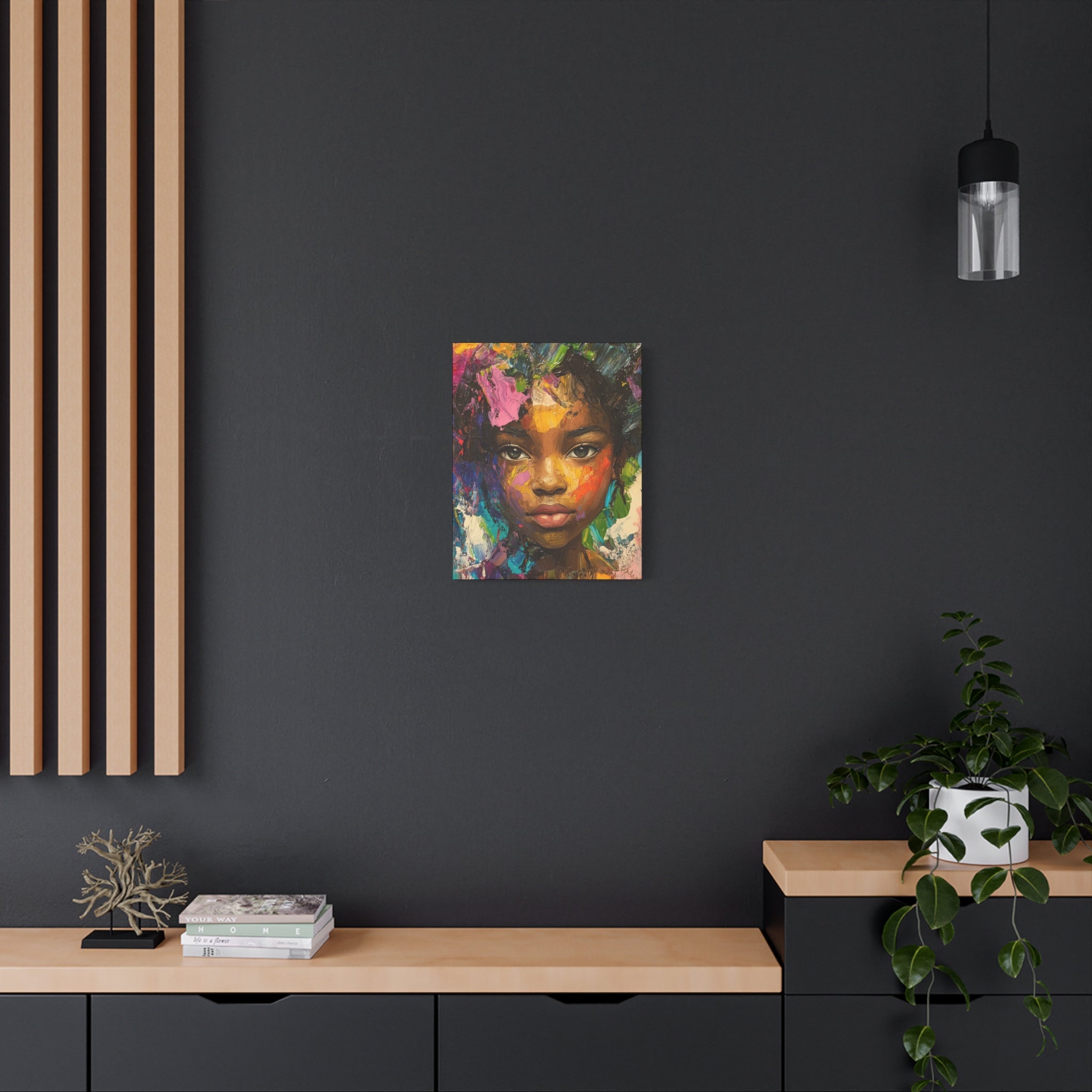 My Little Girl, is Beautiful Portrait Painting on Canvas Print — Vibrant Colors, Abstract Face Wall Art