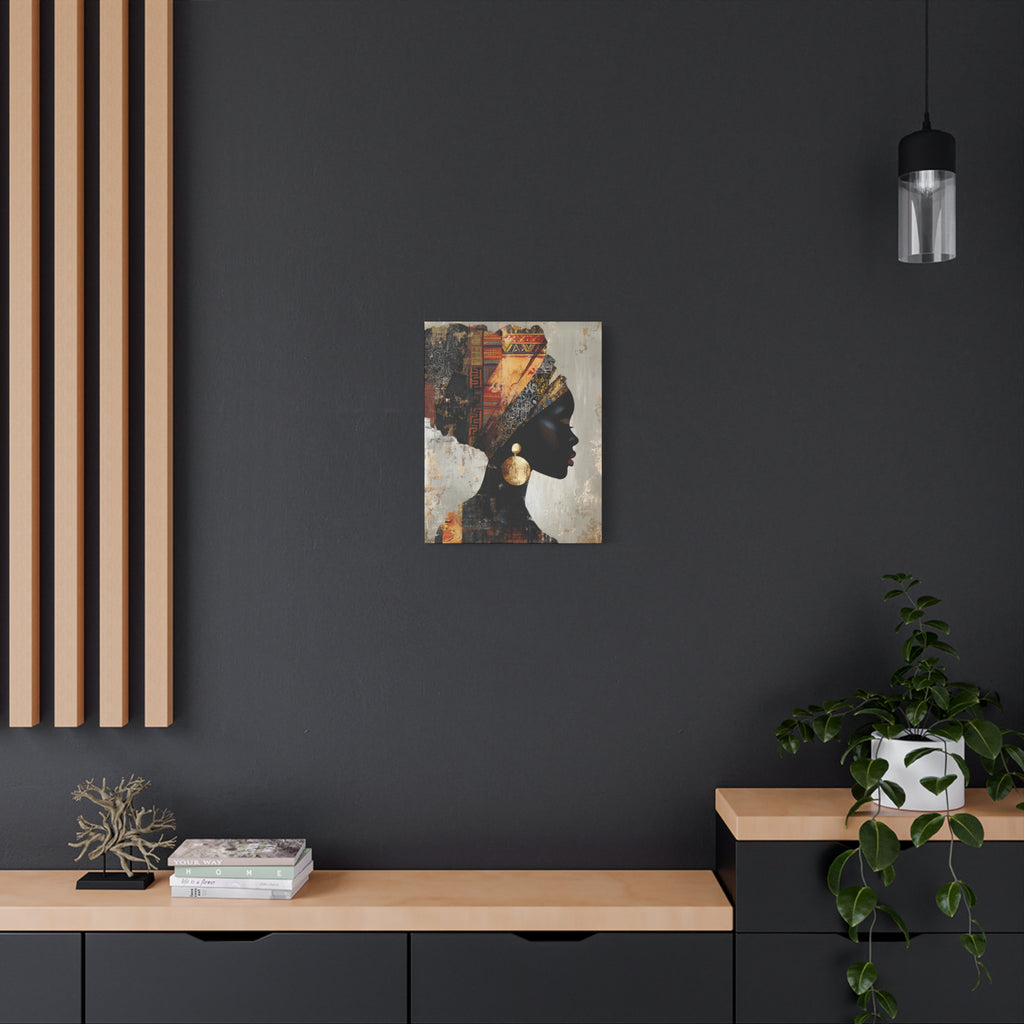 African Queen, is a portrait, a woman in profile, and silhouette