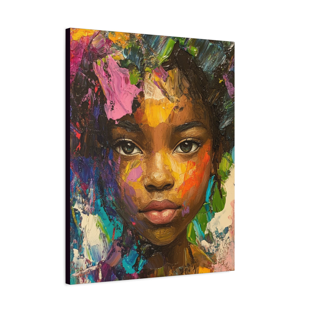 My Little Girl, is Beautiful Portrait Painting on Canvas Print — Vibrant Colors, Abstract Face Wall Art