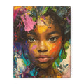 My Little Girl, is Beautiful Portrait Painting on Canvas Print — Vibrant Colors, Abstract Face Wall Art