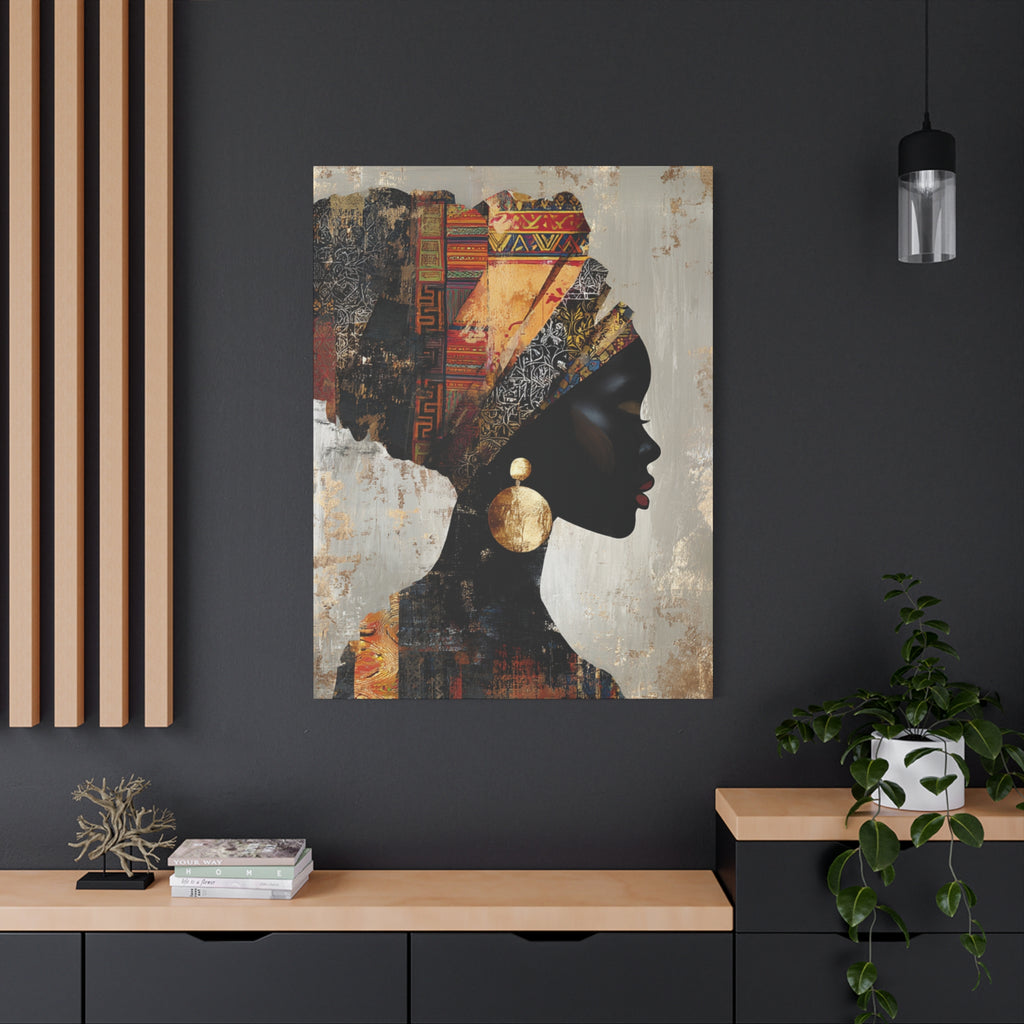 African Queen, is a portrait, a woman in profile, and silhouette