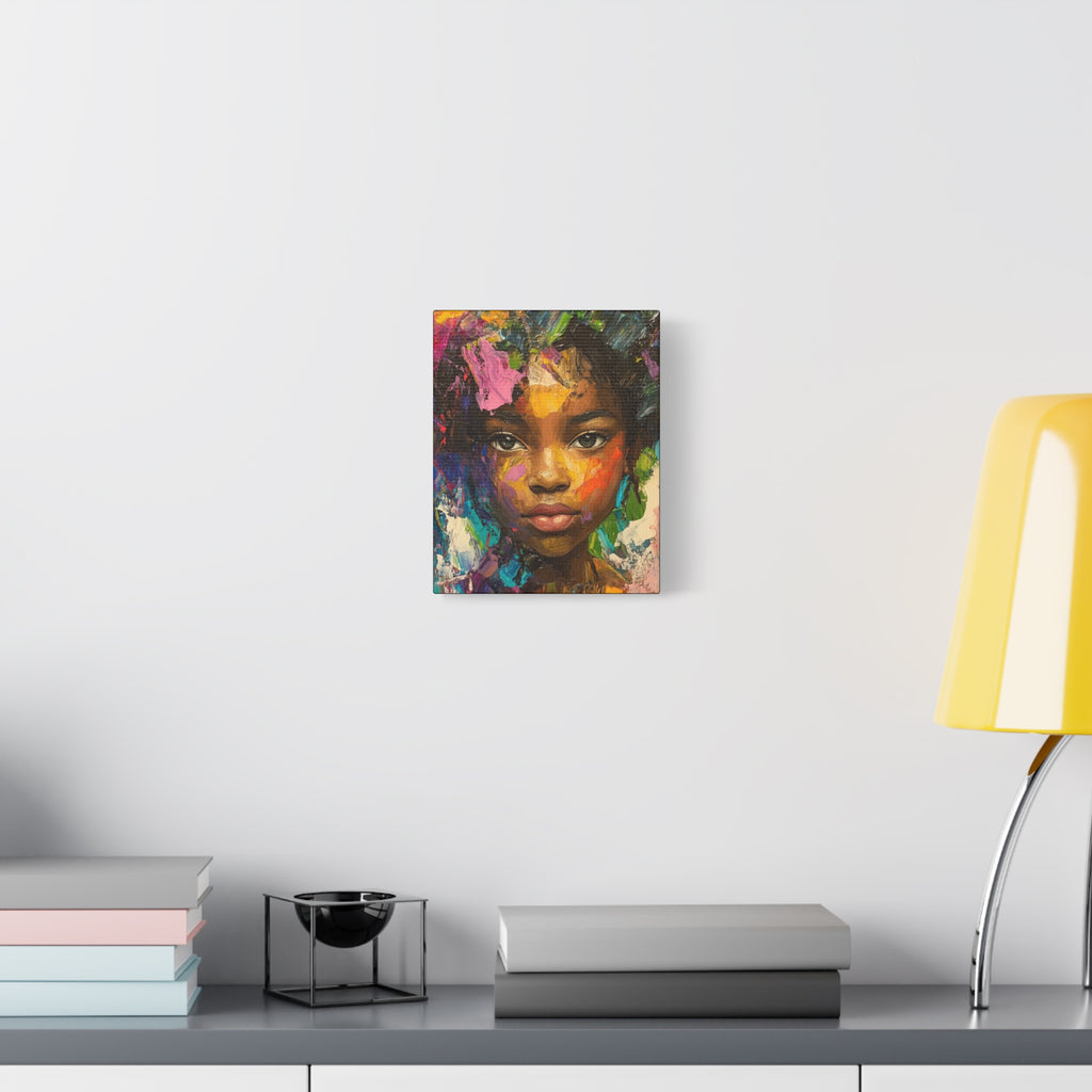 My Little Girl, is Beautiful Portrait Painting on Canvas Print — Vibrant Colors, Abstract Face Wall Art