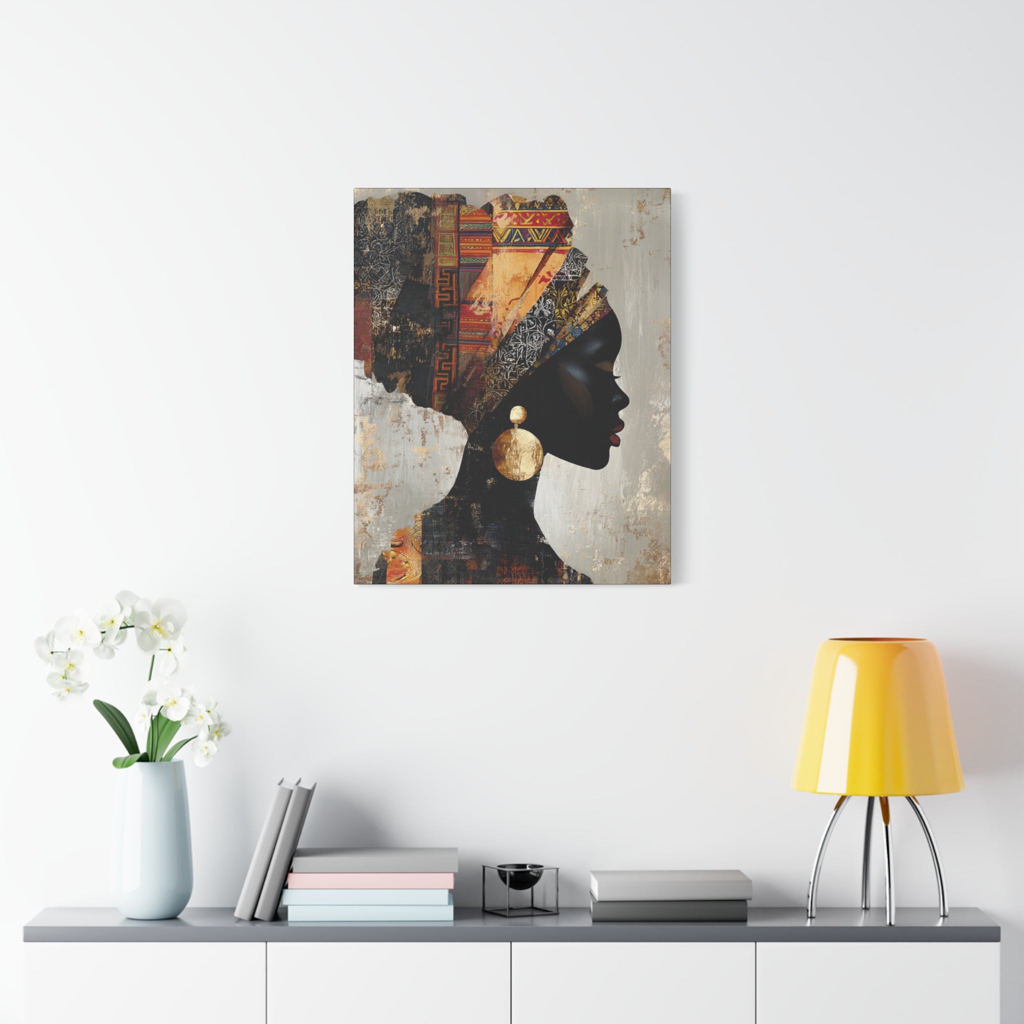 African Queen, is a portrait, a woman in profile, and silhouette