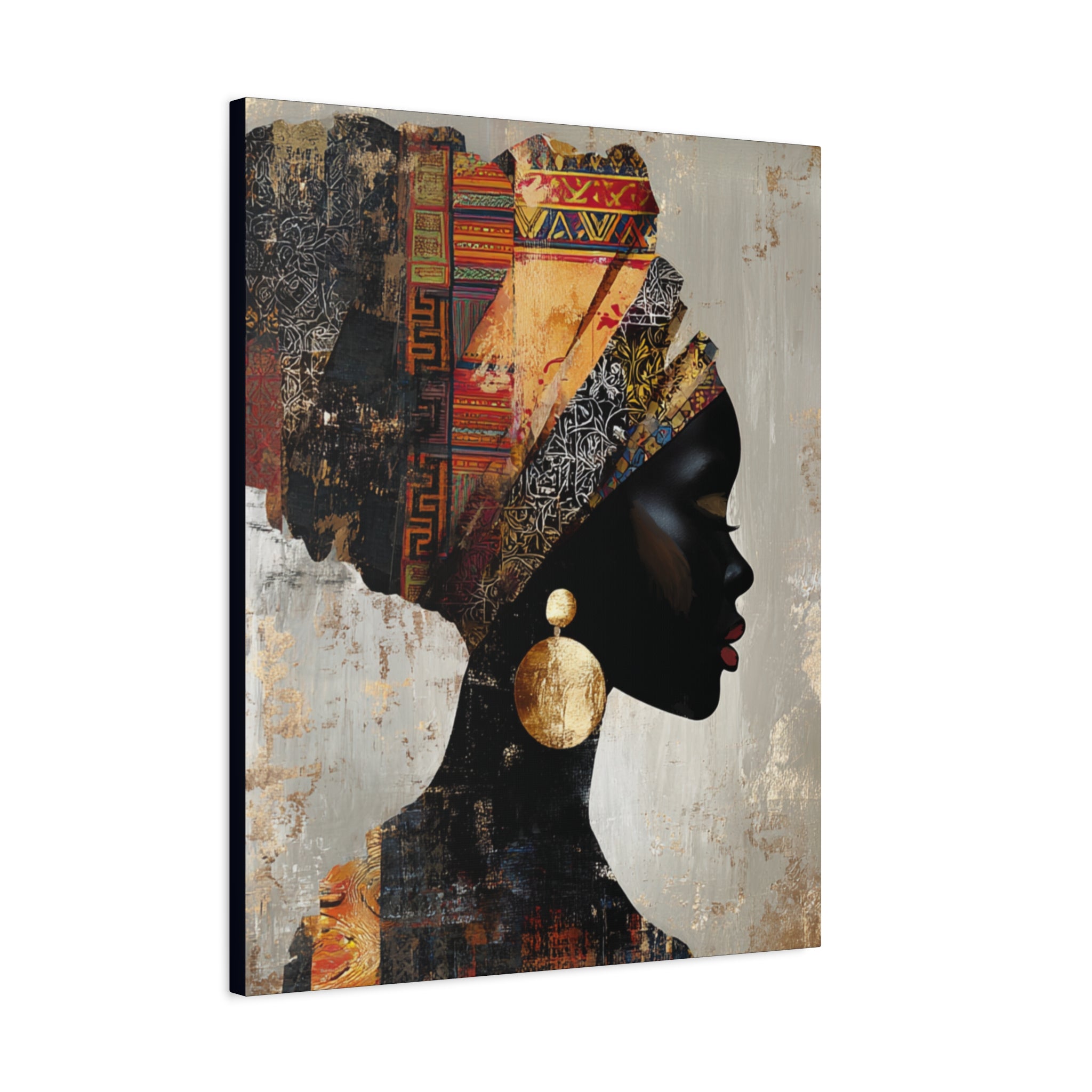 African Queen, is a portrait, a woman in profile, and silhouette
