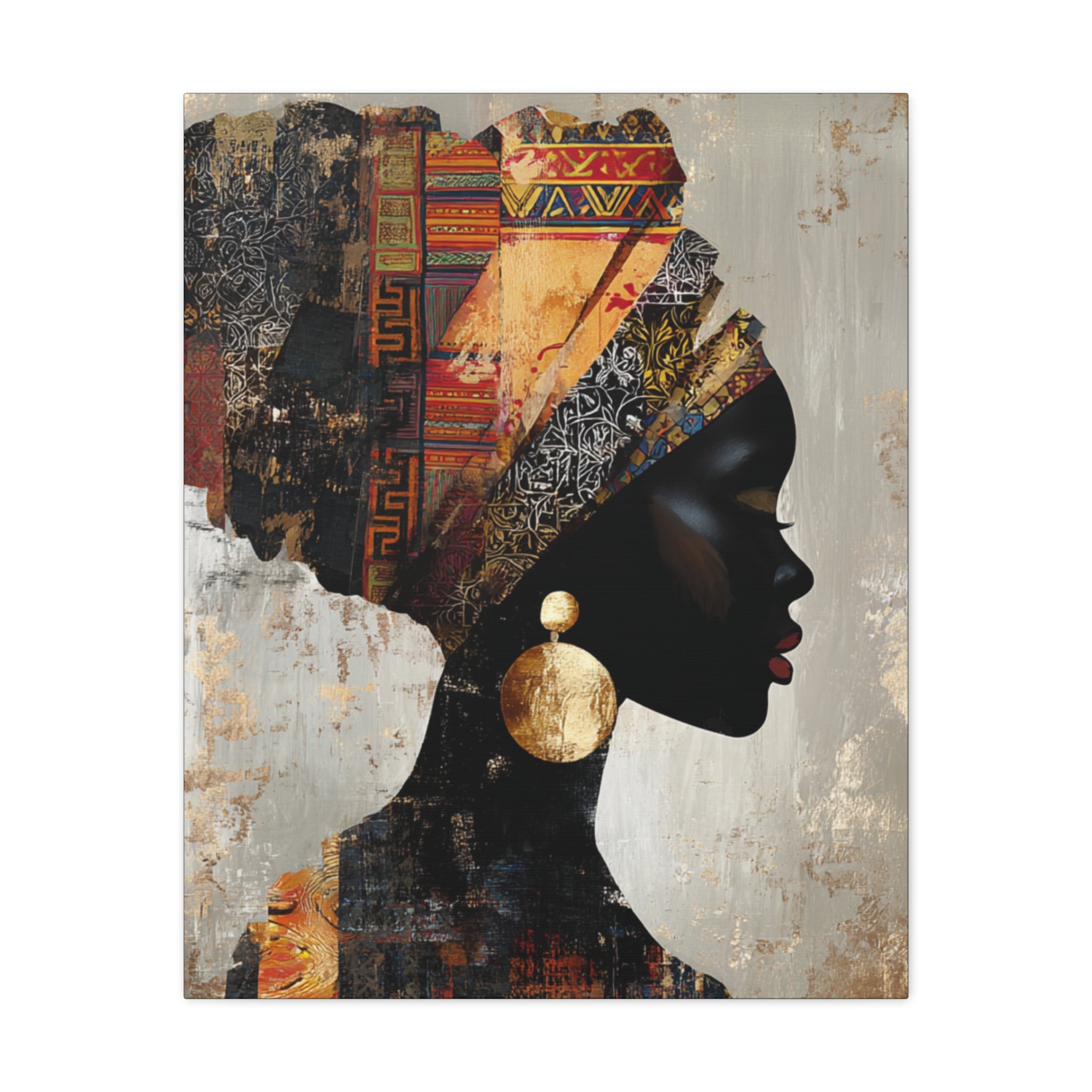 African Queen, is a portrait, a woman in profile, and silhouette