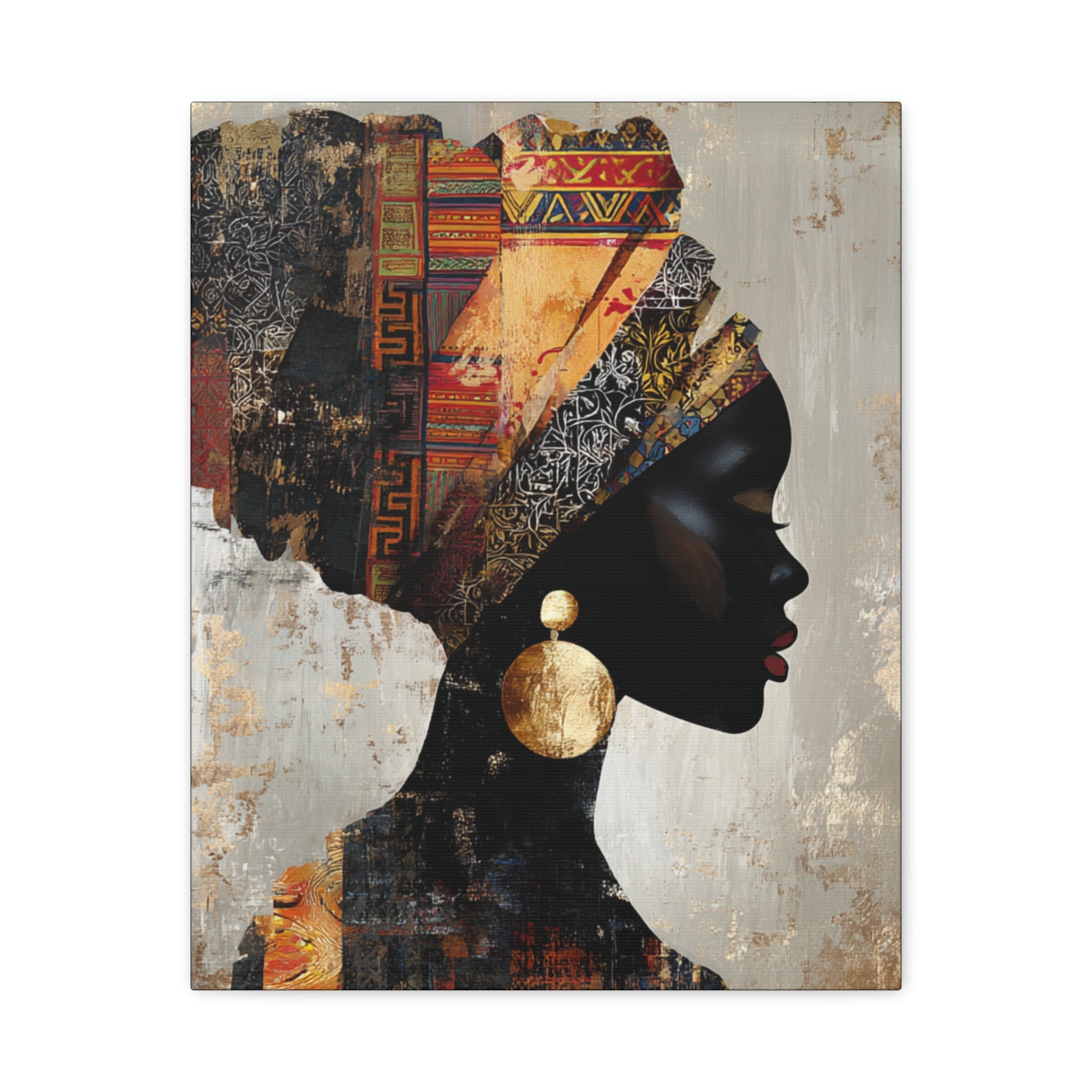 African Queen, is a portrait, a woman in profile, and silhouette